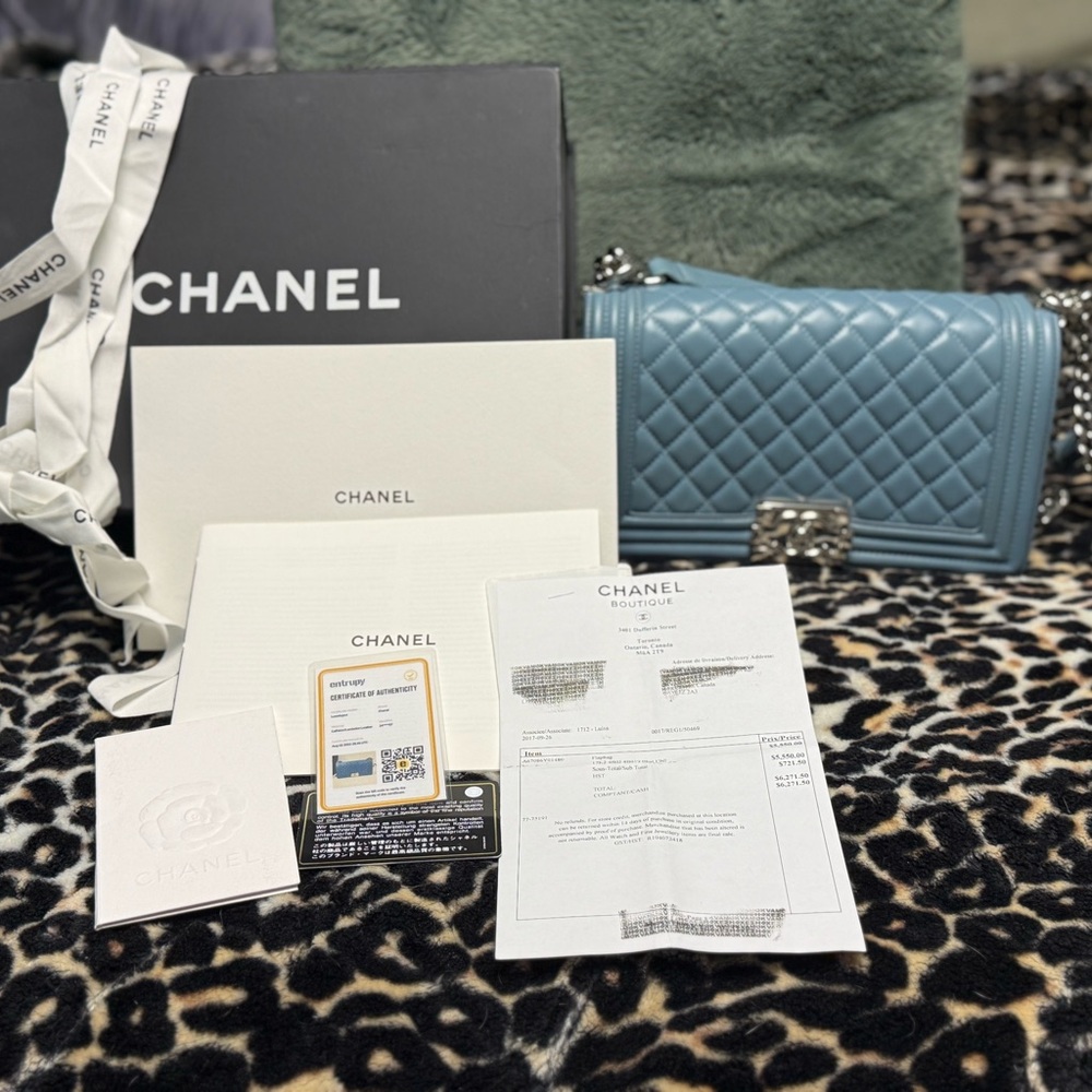 Chanel Blue Quilted Handbag
